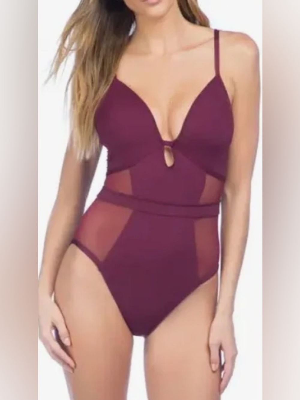 Kenneth Cole Burgundy Swimsuit NWOT